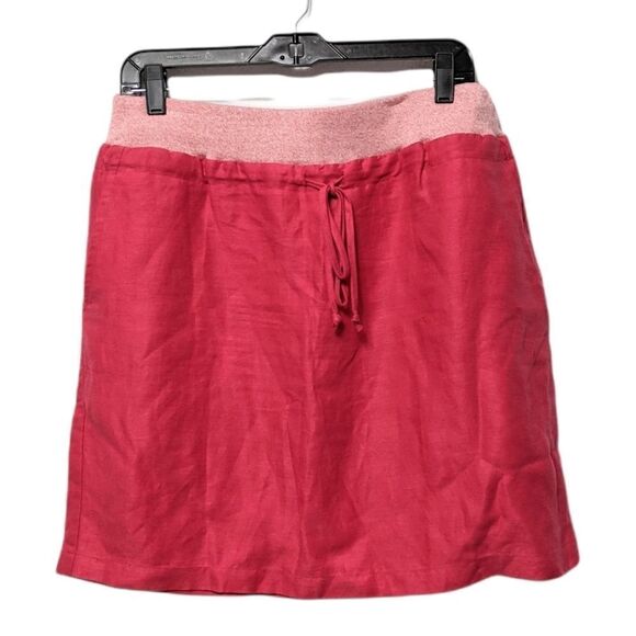 Anthropologie DAUGHTERS OF THE LIBERATION Pink Linen Skirt 12 - Picture 5 of 7